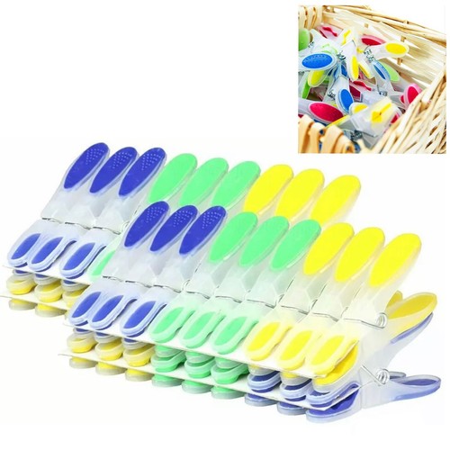 Strong plastic clothes pegs - plastic,