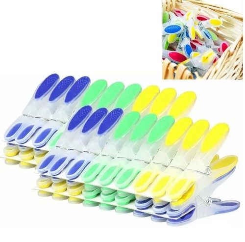 Strong plastic clothes pegs - plastic,