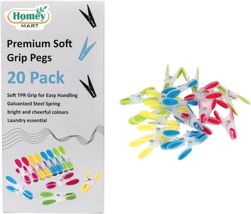 Soft grip clothes pegs - soft,