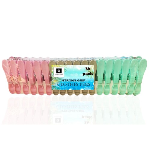 Strong plastic clothes pegs - plastic,