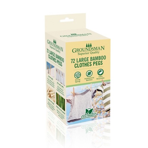 Large bamboo clothes pegs - bamboo,