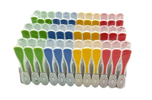 Plastic clothes line pegs - clothes,