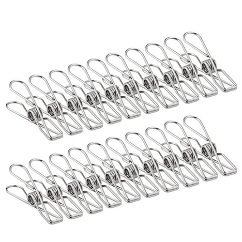 Stainless steel clothes pegs - stainless,